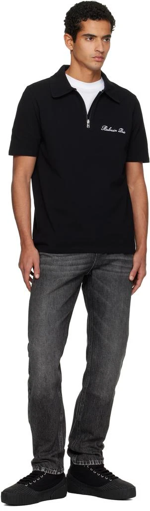 Balmain Black Riff Low Canvas Sneakers 5