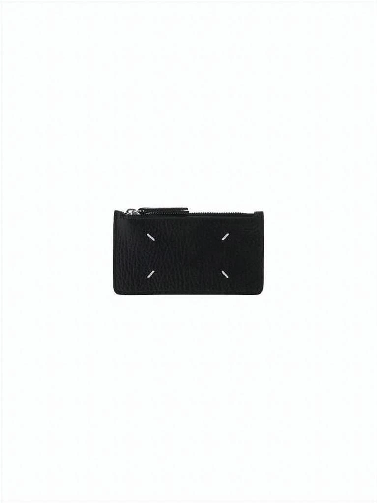 MAISON MARGIELA Textured Calf Leather Wallet with Zippered Closure