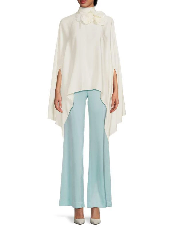 UNGARO Rosalia Stretch-Silk Cape Blouse 1