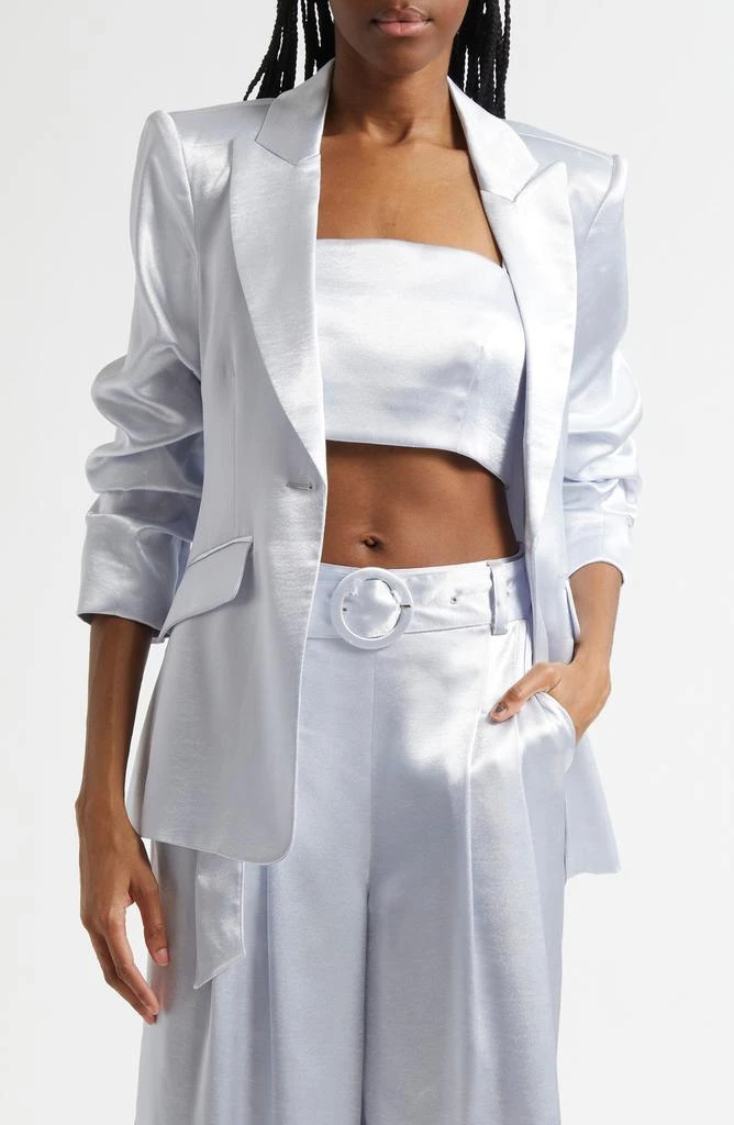 Cinq à Sept Cheyenne Hammered Satin Scrunch Sleeve Jacket