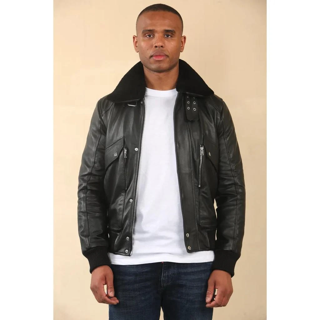 Cowhide Aviator Bomber Leather Jacket – On Sale Now with Up to 24