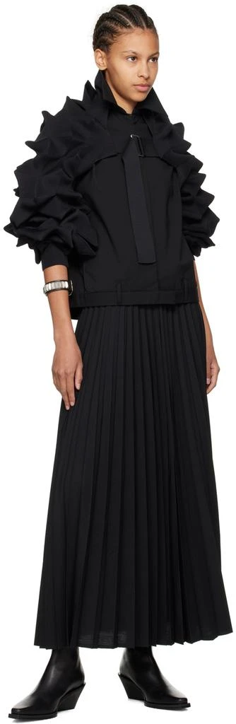 Junya Watanabe Black Pleated Maxi Skirt 4