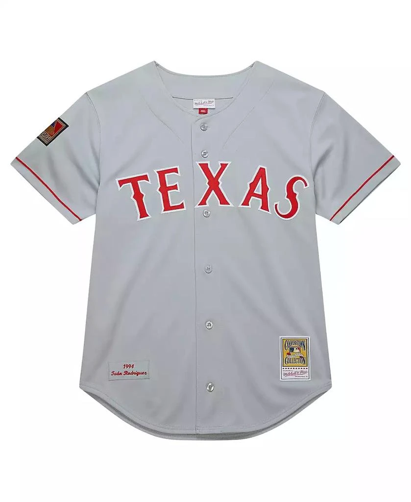 Mitchell & Ness Men's Ivan Rodriguez Gray Texas Rangers 1994 Cooperstown Collection Authentic Dark Jersey 4