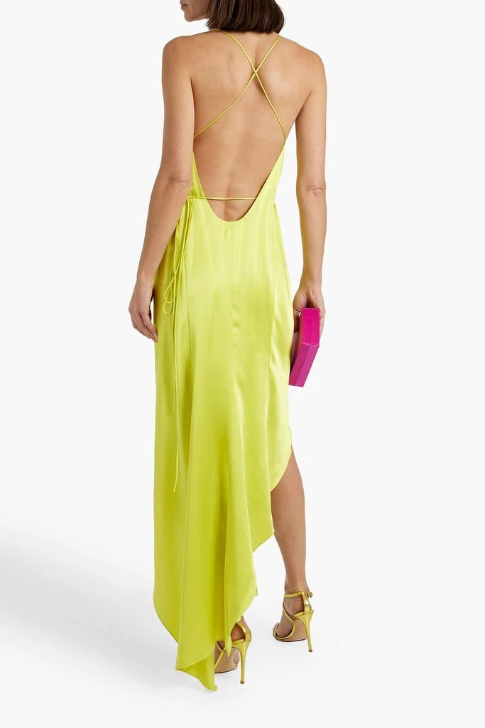 Michelle Mason Asymmetric silk-satin maxi wrap dress 3