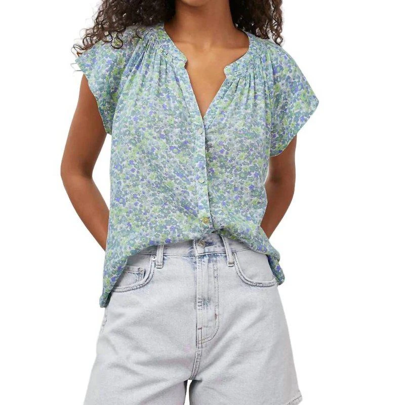 Rails Alena Top In Blue Green Wildflower 1