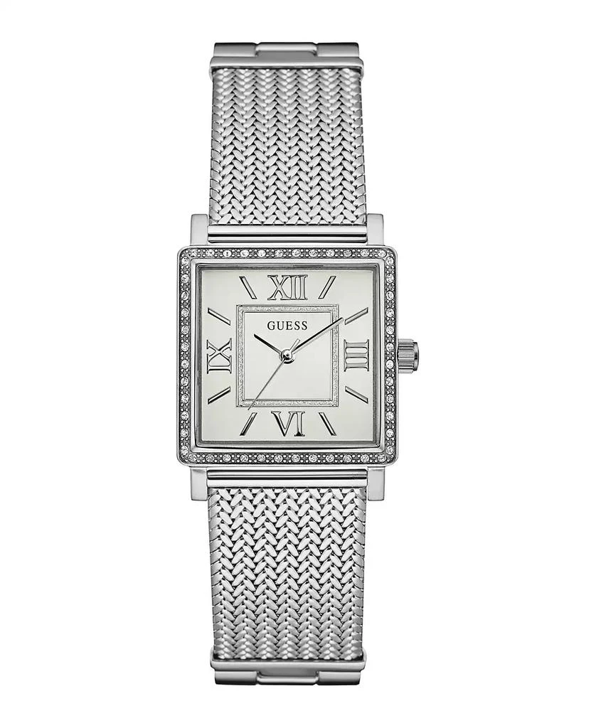 GUESS Women's Analog Silver-Tone Mesh Watch, 28mm 1