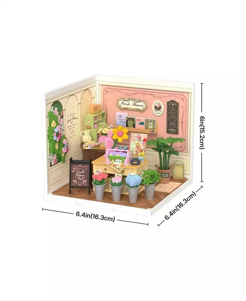 Robotime 3D Puzzles DIY Miniature Dollhouse Fresh Flower Shop Flower Shop Building Set Toys Playset Decorative Ornaments 4