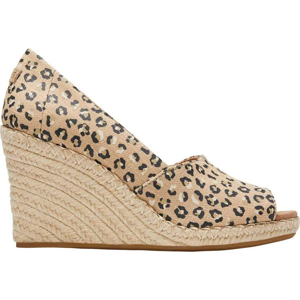 TOMS Women's Michelle Wedge In Natural Textured Cheetah