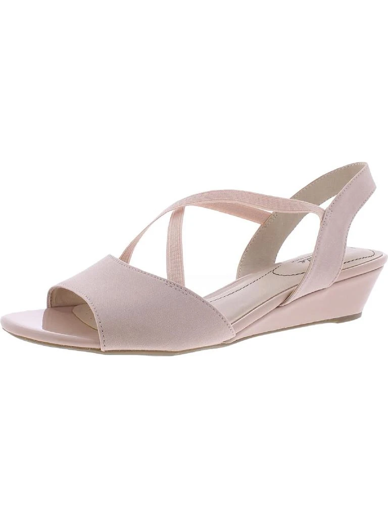 LifeStride Yolo 2 Womens Canvas Ankle Strap Wedge Heels 7