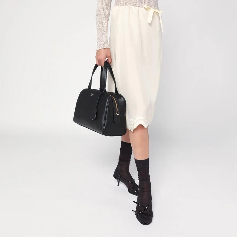 Prada Large black leather satchel bag 2