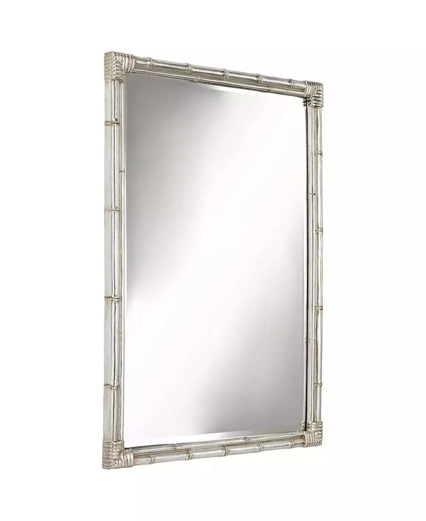 Noble Park Takeo Rectangular Vanity Decorative Wall Mirror Modern Rustic Style Distressed Silver Faux Bamboo Frame Beveled 31" Wide for Bathroom Bedroom Living Room Home Office Entryway - Noble Park 2