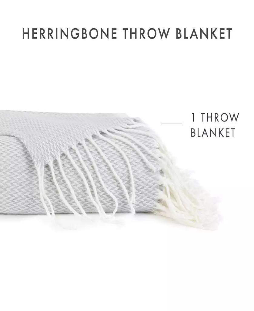 IENJOY HOME Herringbone Fringed Throw, 60" x 50"