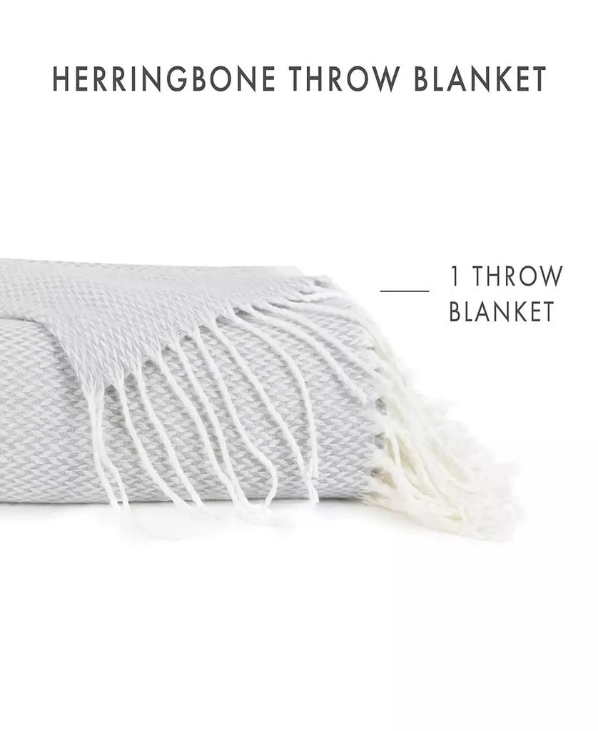 IENJOY HOME Herringbone Fringed Throw, 60" x 50" 2