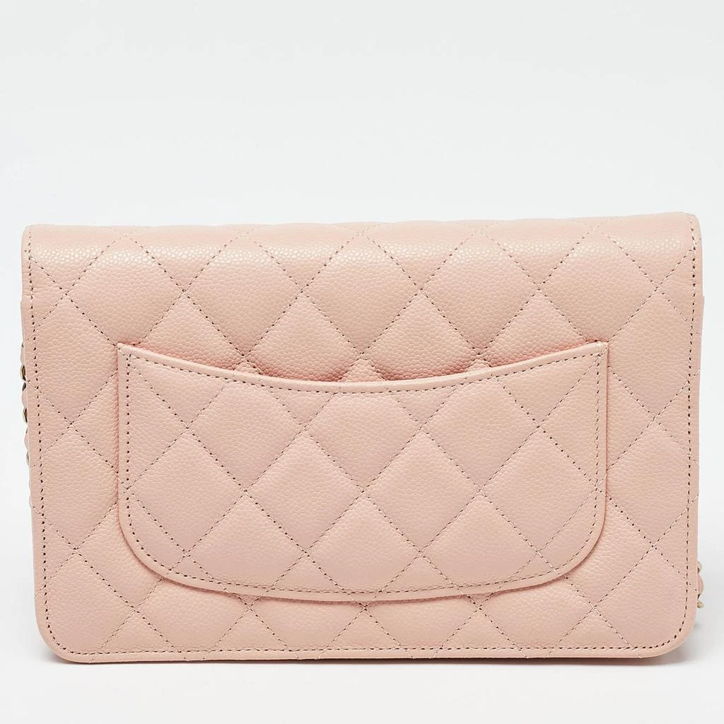 Chanel Chanel Peach Quilted Caviar Leather CC Flap Wallet on Chain 5