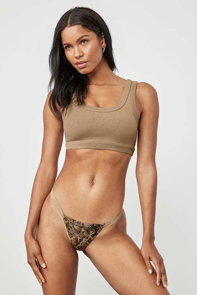 Alo Snakeskin Airbrush Invisible String Thong - Gravel Snakeskin 4