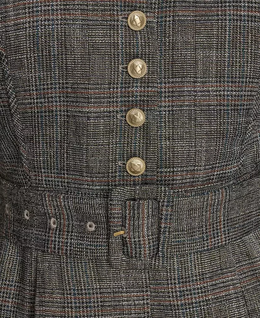 BCBG Women's Belted Tweed Romper 4