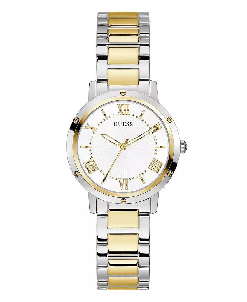 GUESS Women's Two Tone Stainless Steel Bracelet Watch, 34mm