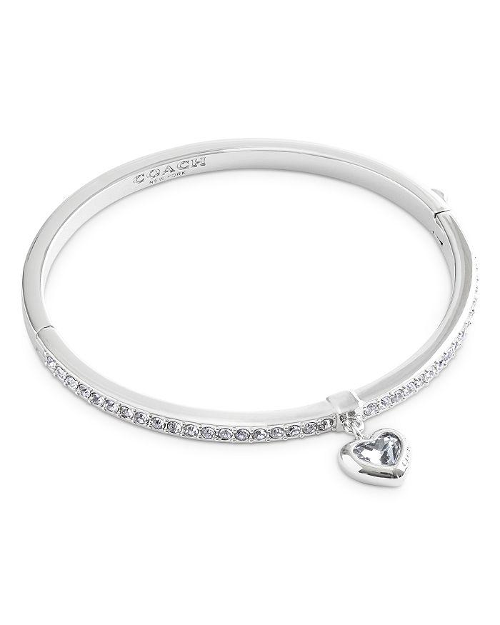 COACH Stone Heart Charm Bangle Bracelet