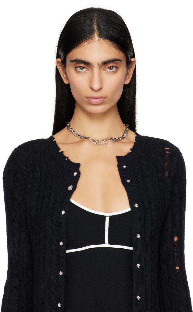 Justine Clenquet Silver Dana Crystal Necklace