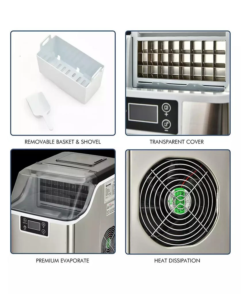 INOLAIT Countertop Electric Ice Maker with Ice Scoop and Basket 9