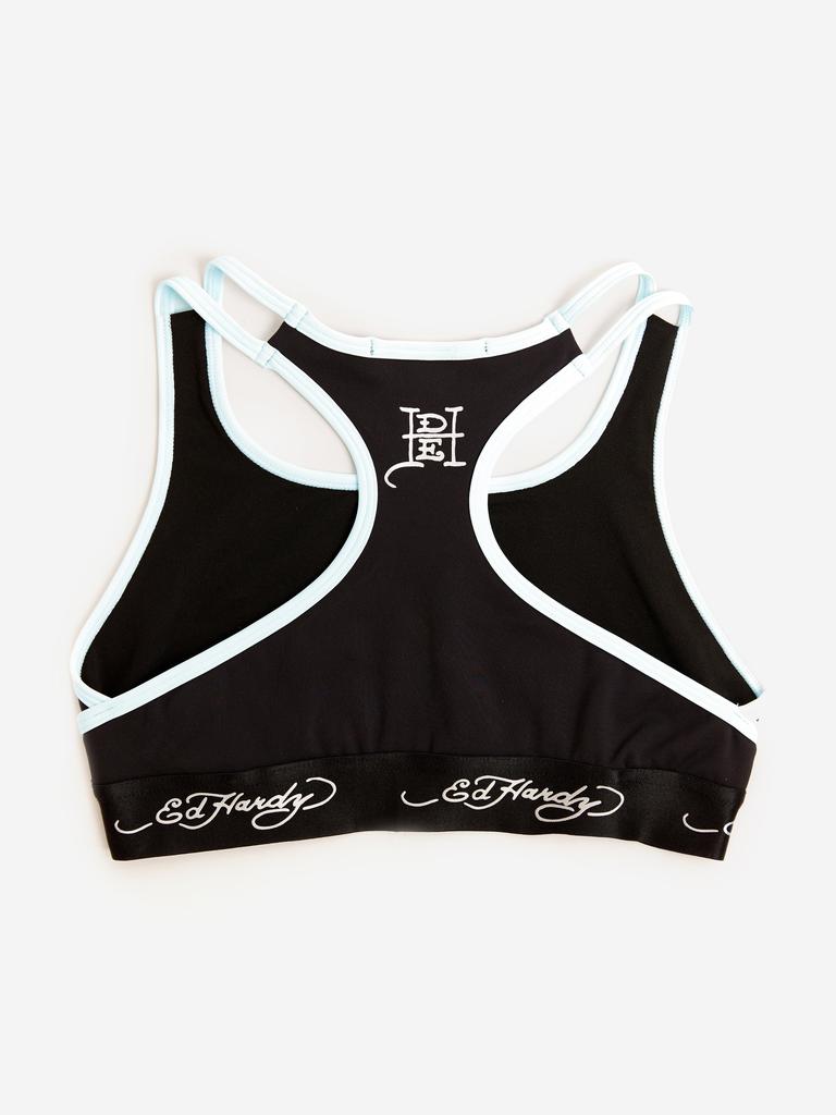 ED Hardy Girls Sports Crop Top in Black