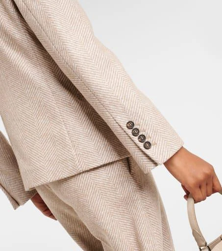 Brunello Cucinelli Chevron wool-blend blazer 5