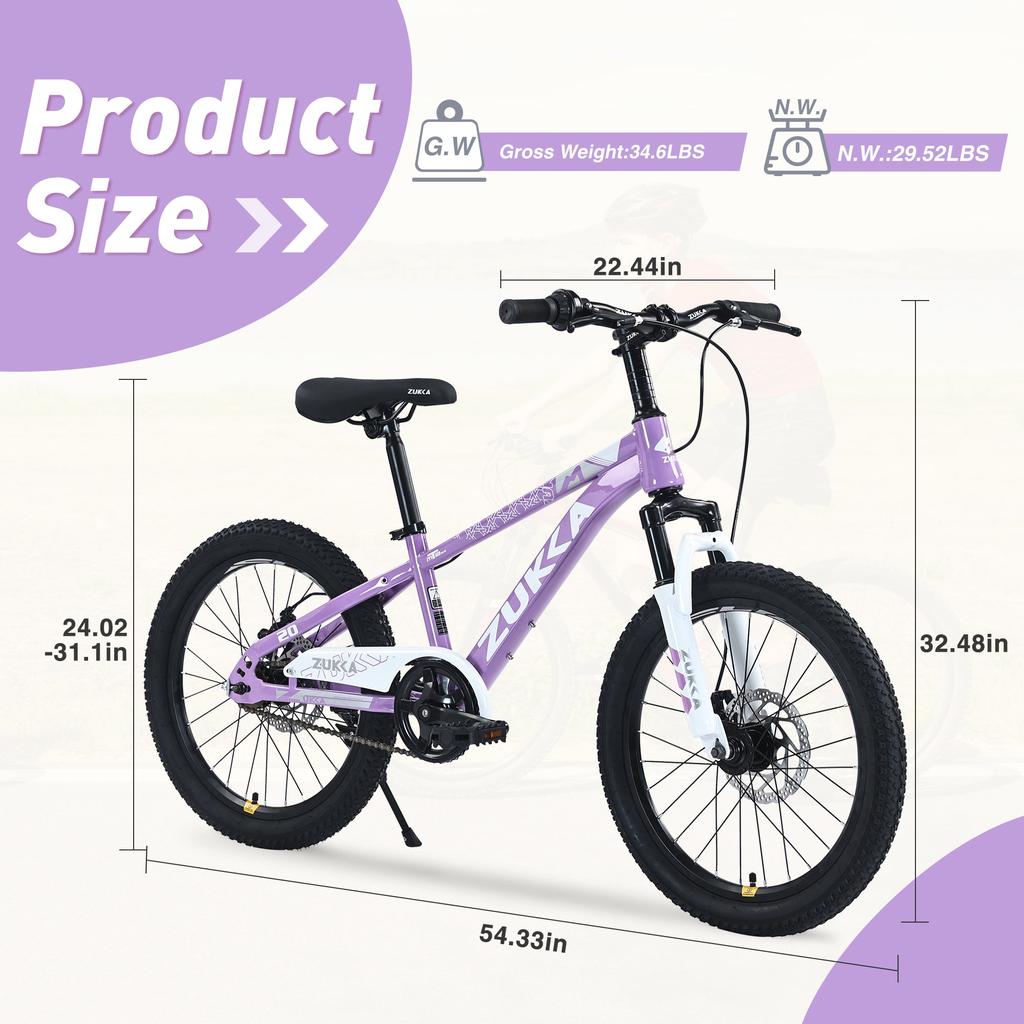Streamdale Furniture Streamdale Mountain Bike,20 Inch MTB for Boys and Girls Age 7-10 Years, Multiple Colors