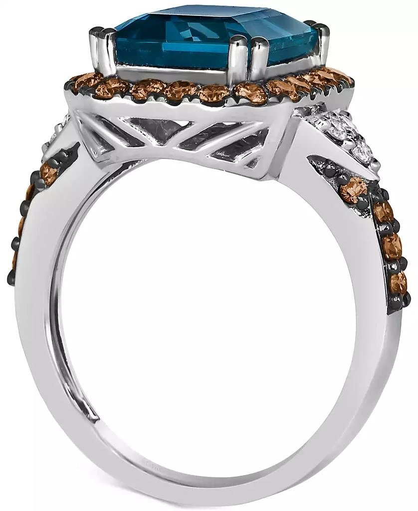 Le Vian Couture Deep Sea Blue Topaz (5 ct. t.w.), Chocolate Diamonds (3/4 ct. t.w.) 
Nude Diamonds (1/10 ct. t.w.) Square Halo Ring in Platinum 2