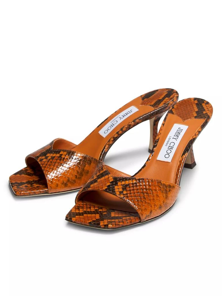 Jimmy Choo Skye Snake-Print Leather Mules 2