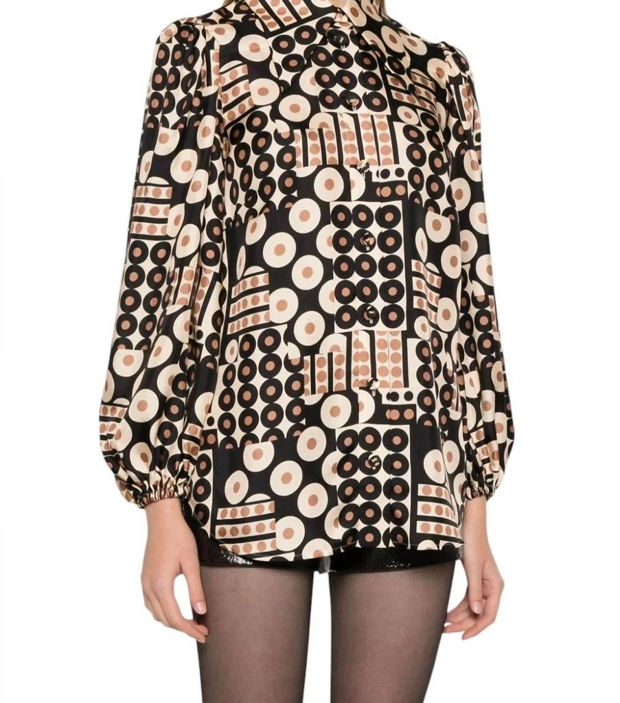 Zimmermann Illustration Billow Shirt In Black 1