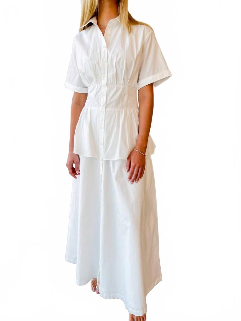 Rosie Assoulin Boogie Woogie Bugle Boy Dress In White