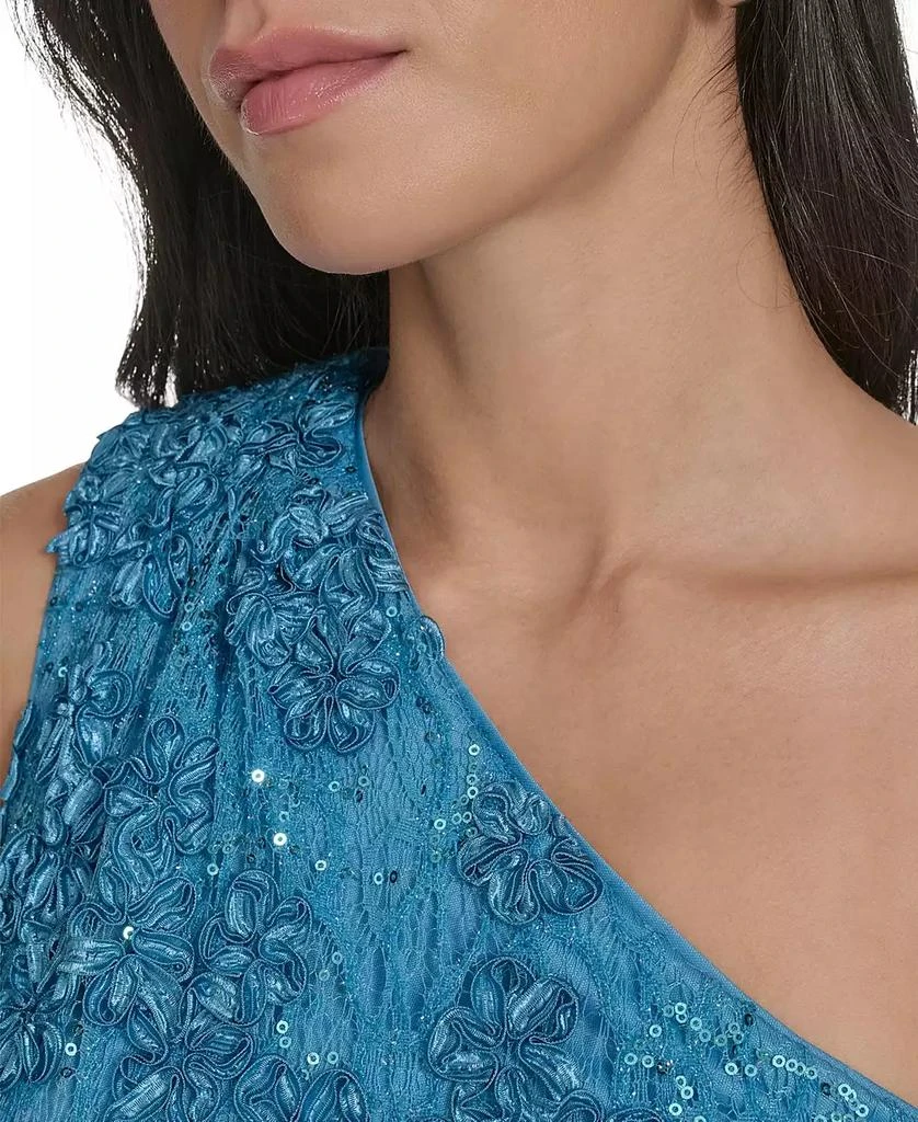 Jessica Howard Women's One-Shoulder Soutache Gown 5