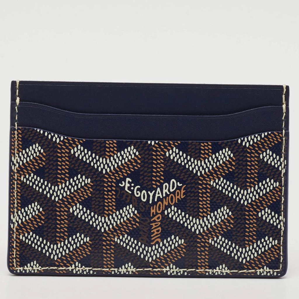 Goyard Goyard Navy Blue Goyardine Coated Canvas and Leather Saint Sulpice Card Holder 2