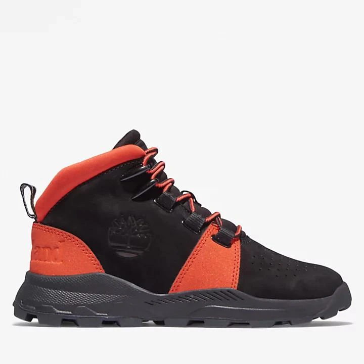 Timberland Brooklyn Lace-Up Trainer for Junior in Black/Orange 1