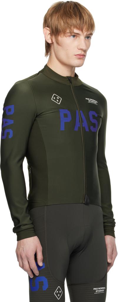 Pas Normal Studios Khaki 'PAS' Mechanism Thermal Long Sleeve Cycling Top
