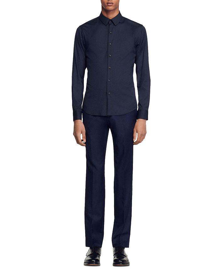 Sandro Seamless Stretch Button Up Shirt