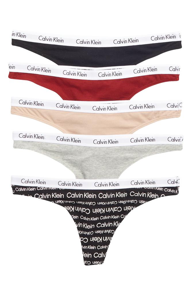 Calvin Klein Logo Thongs - Pack of 5