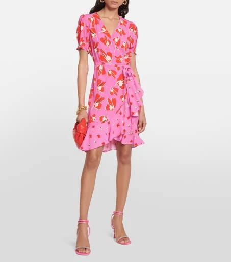Diane von Furstenberg Emilia printed wrap minidress 2