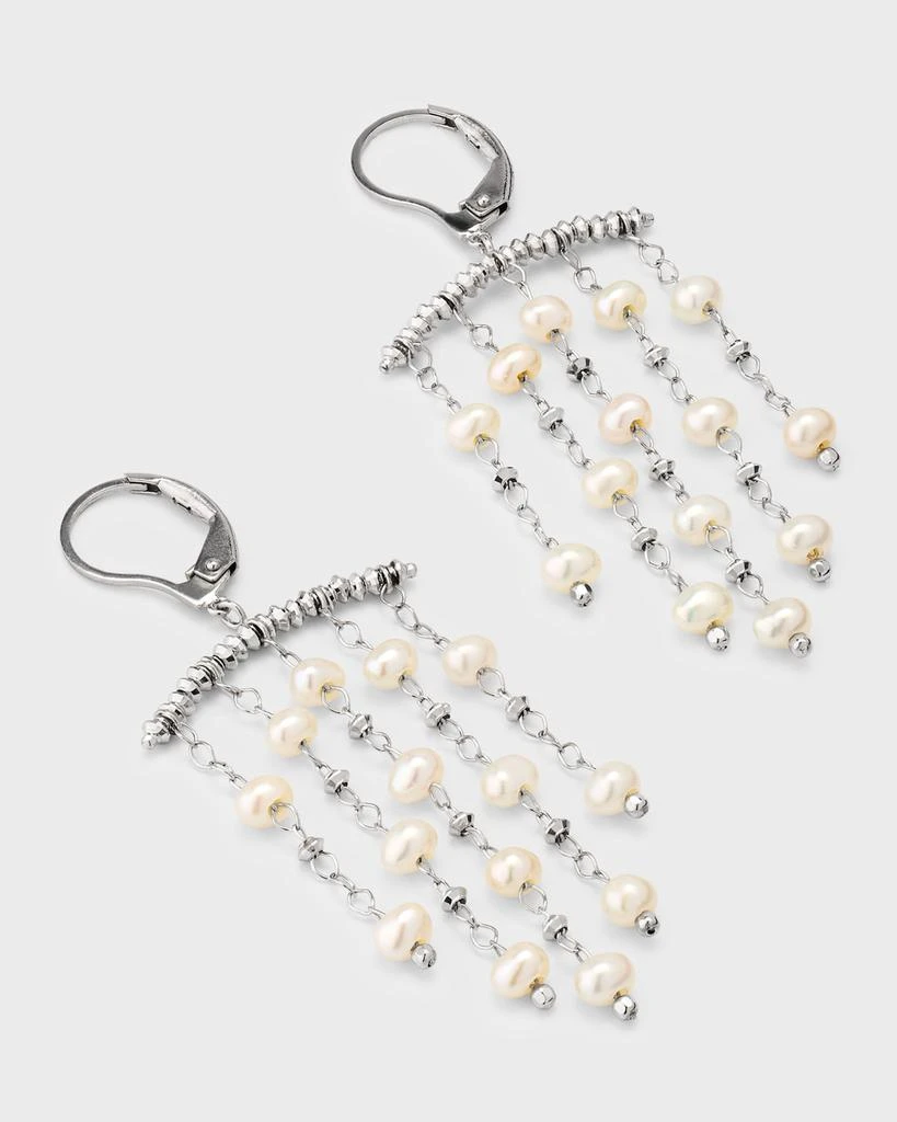 Platinum Born Debut Bar Platinum and Pearl Earrings 3