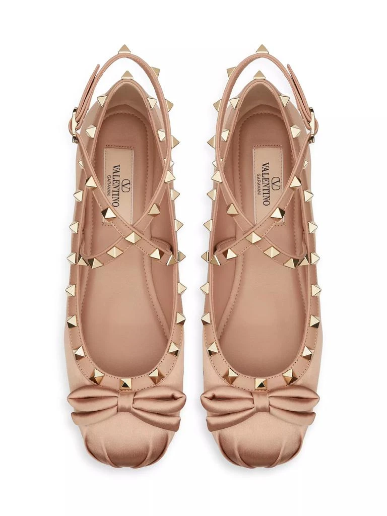 Valentino Rockstud Satin Ballerina 4