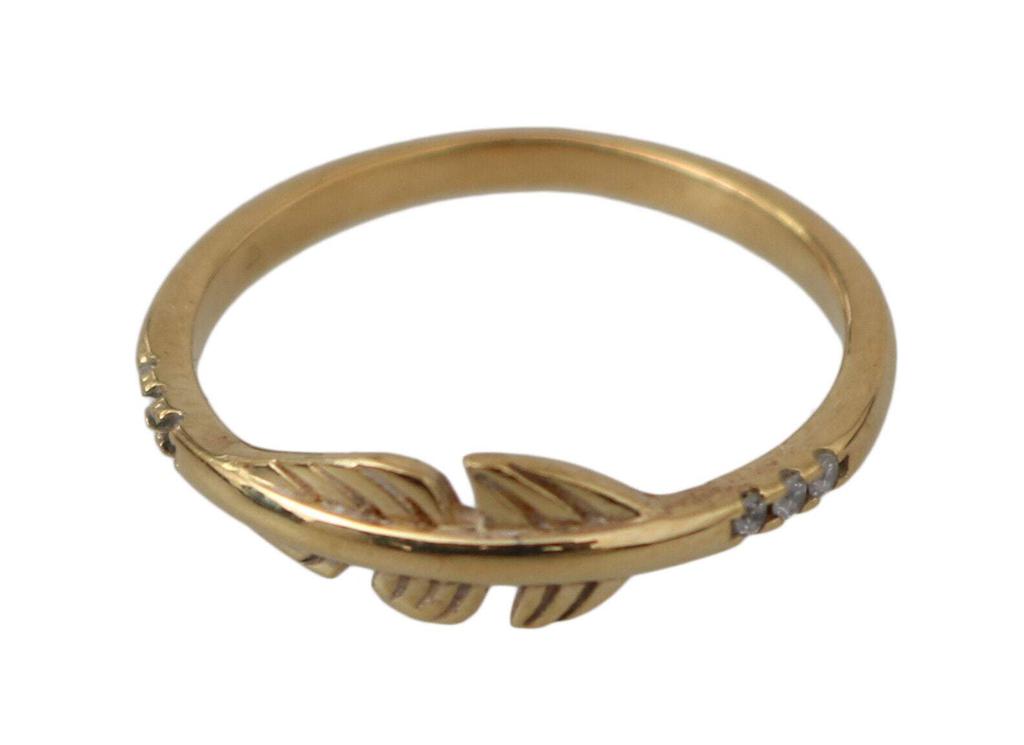 Nialaya Nialaya Gold Feather Clear CZ 925 Silver Women
