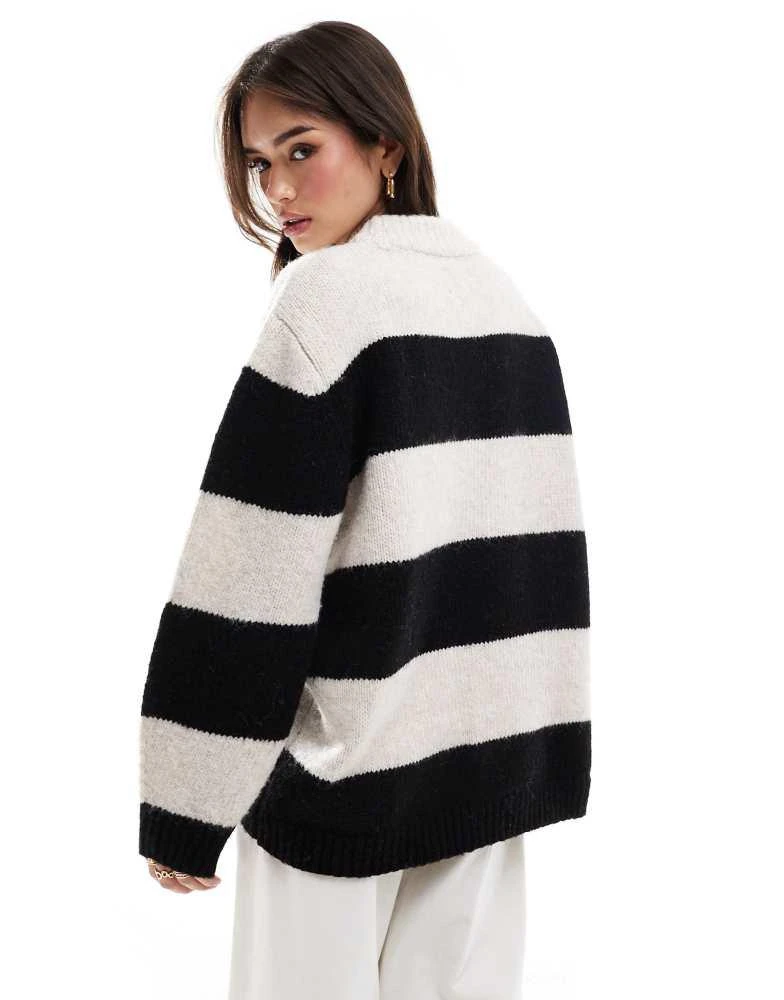 ASOS ASOS DESIGN oversized crew neck jumper in stripe 3