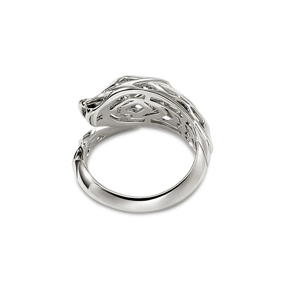 John Hardy Sterling Silver Blue Sapphire Naga Ring 6