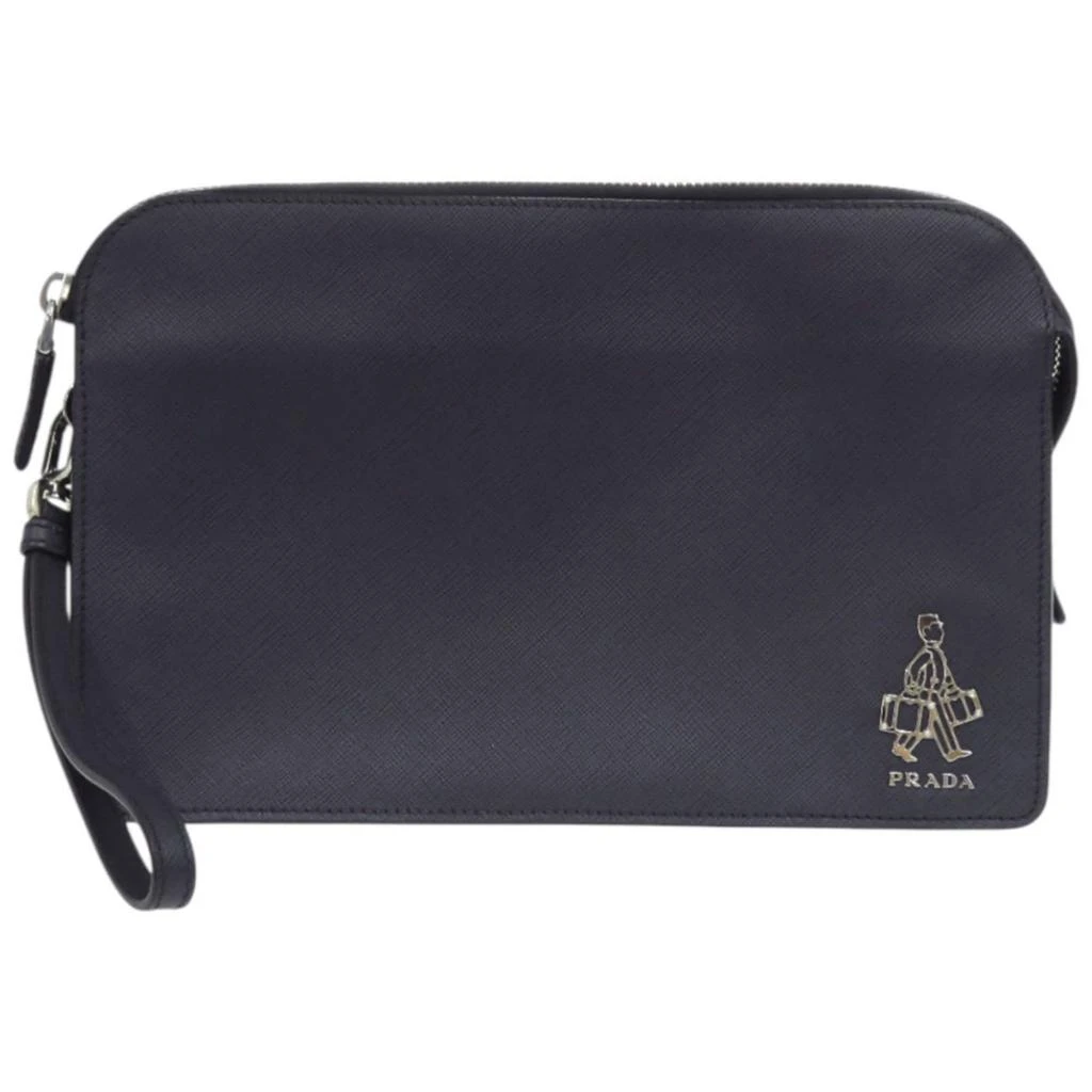 Prada Saffiano Saffiano Triangle Clutch Bag (Pre-Owned)