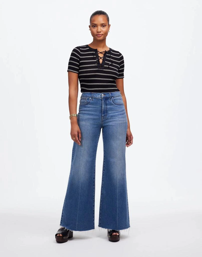 Flare Jeans Curvy Crop Jeans Curvy Button Front High Rise Kick