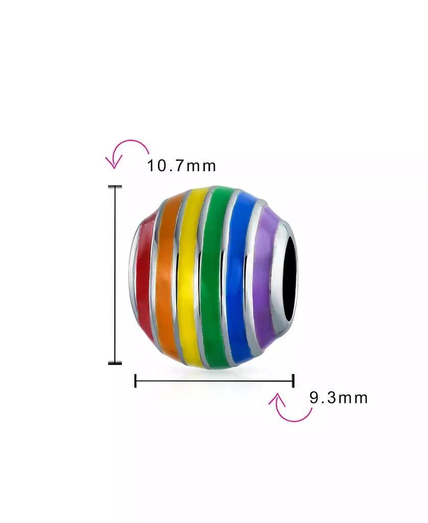 Bling Jewelry Inspirational Rainbow Symbol Spacer Charm Bead Sterling Silver Fits European Bracelet 3