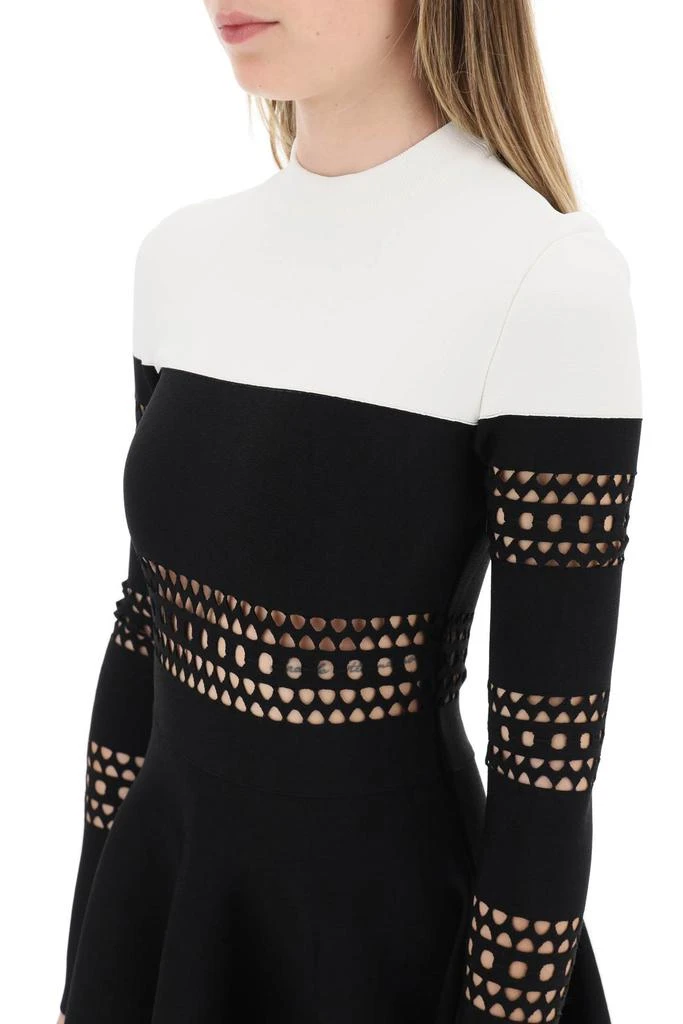 ALAIA perforated mini dress with flared skirt 4