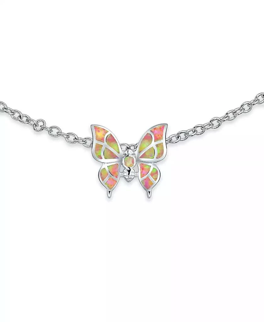 Bling Jewelry Summer Garden Opalescent Butterfly Pink Opal Anklet Ankle Bracelet Sterling Silver 2