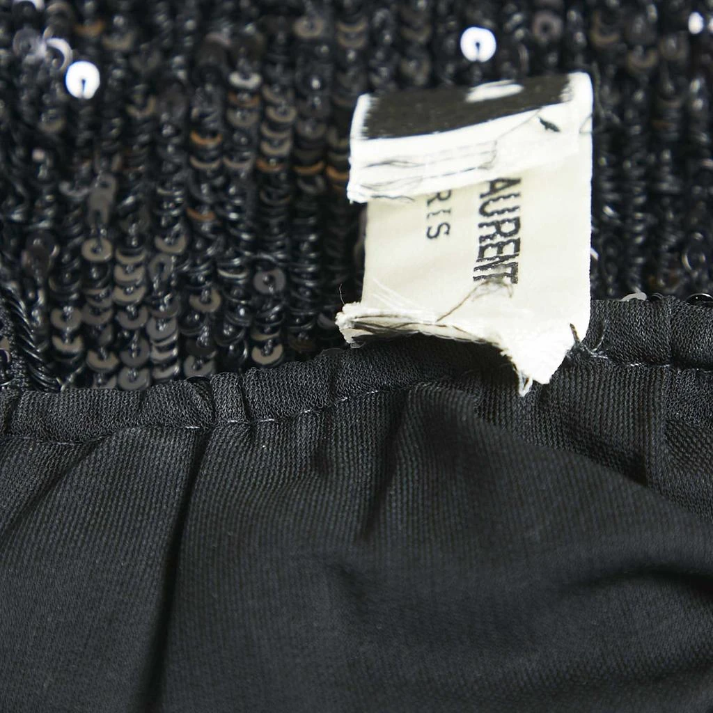Yves Saint Laurent Saint Laurent Paris Black Sequin Long Gown M 5