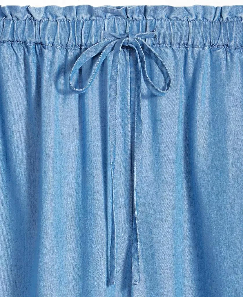 On 34th Women's Chambray Drawstring Wide-Leg Pants, Created for Macy's 6